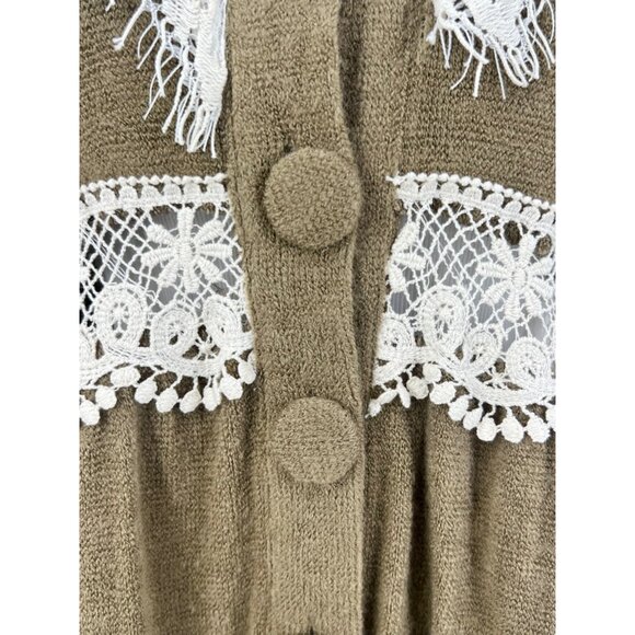 RARE Anthropologie x A'Reve Vintage-Inspired Lace & Feather Trim Knit Sweater - Picture 4 of 12